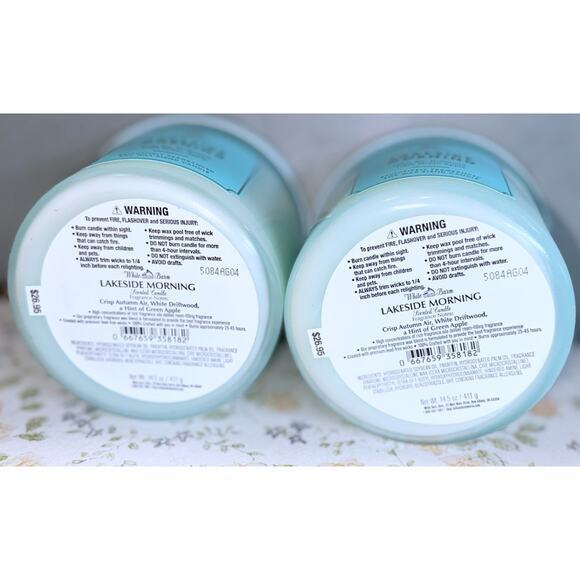 Lot of 2 Bath & Body Works Lakeside Morning Scented Large 3-Wick Candle 14.5oz - Picture 6 of 6